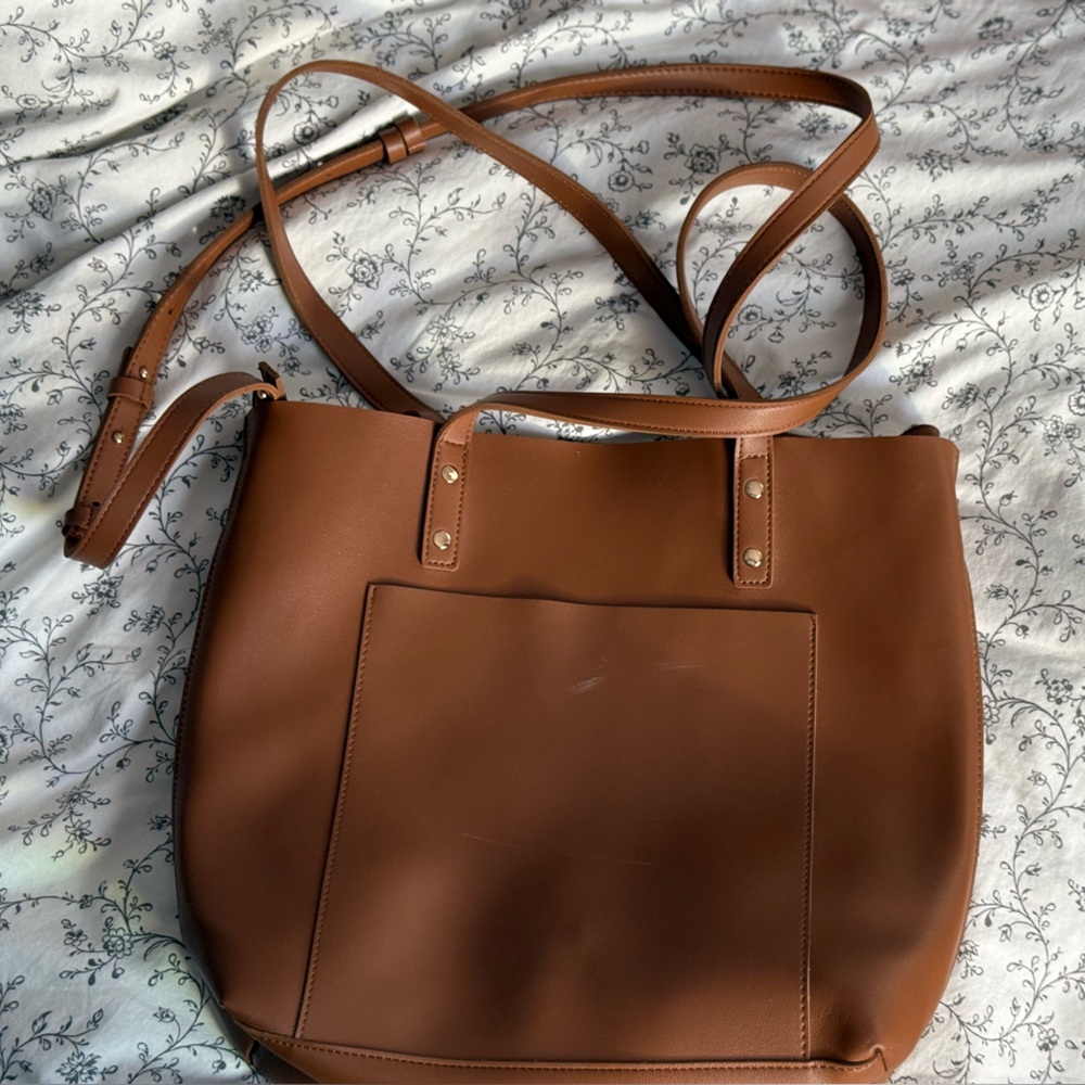 Henny + Lev Tan Vegan Leather Tote and Shoulder Bag
